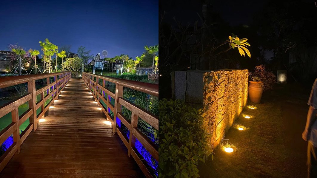Outdoor recessed in-ground up light IP67 projects with different beam angle.